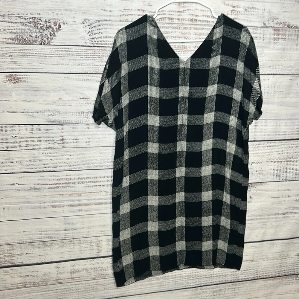 Madewell Zip Front Black Buffalo Plaid Check Sheath Dress Small - Picture 13 of 16